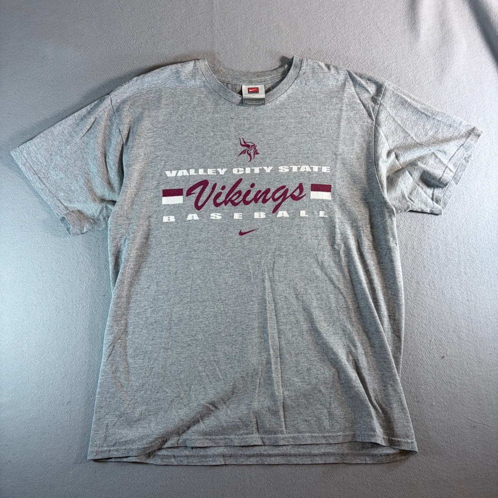 Nike Team Valley City State Vikings Baseball T-Shirt Gray Mens Large L